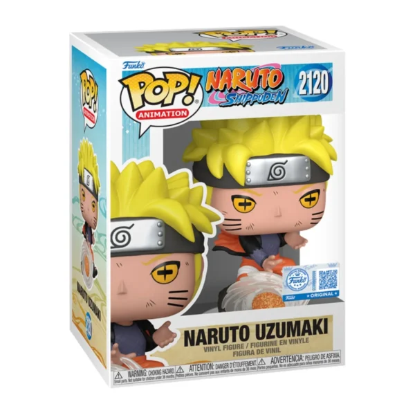 En esta imagen podemos ver el Funko Naruto Uzumaki 2120 SE. Destaca su pelo de color amarillo, banda ninja y el traje característico.