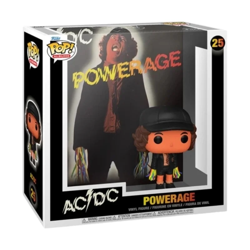 Funko Pop Powerage 25 AC/DC en su caja con vista lateral de la tienda de figuras coleccionables online spain dreampsop especializada en funko pop y youtooz