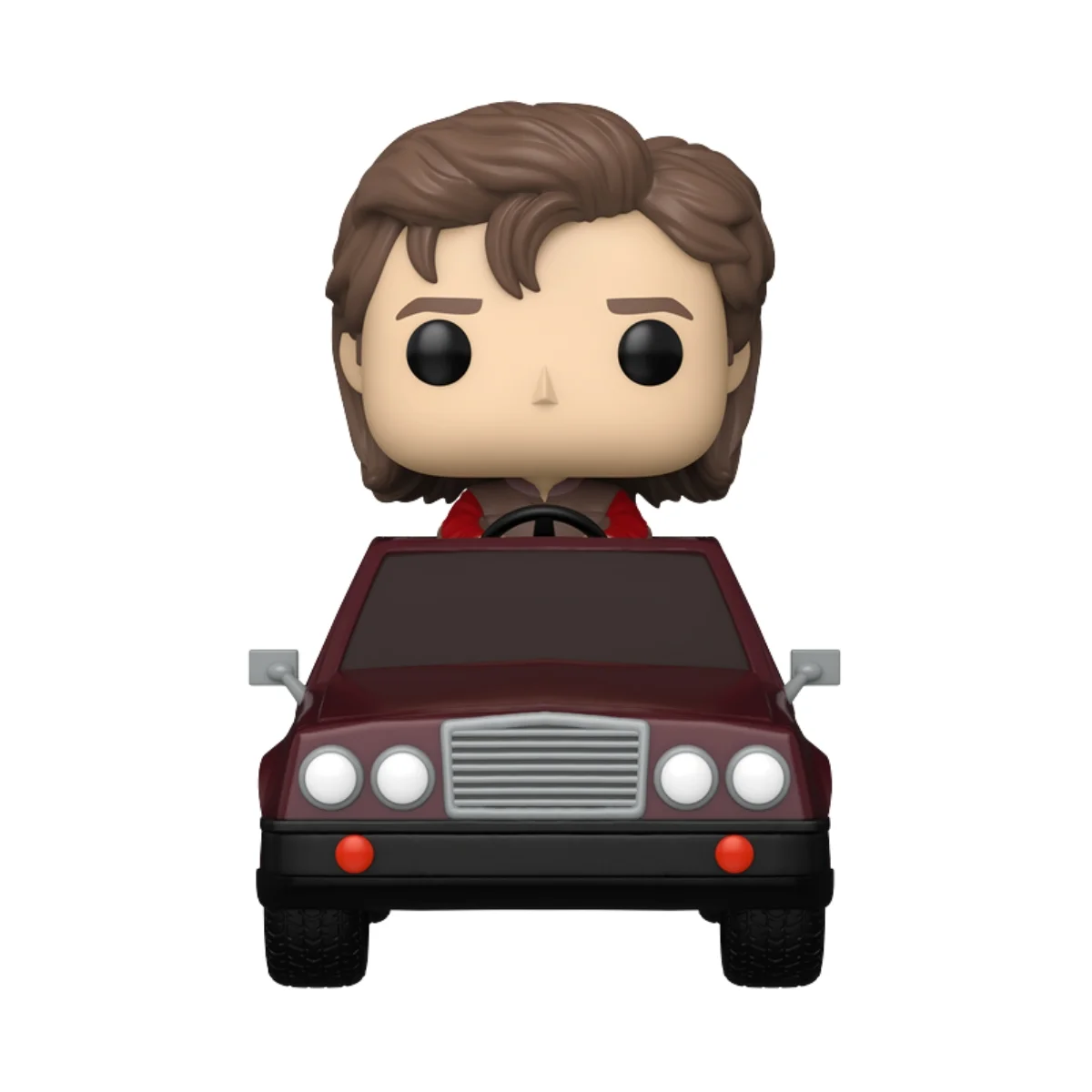 En esta imagen podemos ver el Funko Ride Steve Harrington, en esta pieza destaca que el personaje va montado en un coche.