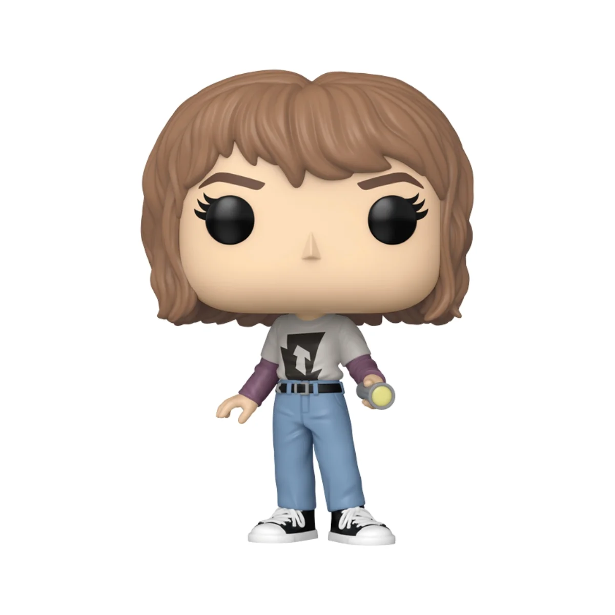 En esta imagen vemos el Funko Robin Buckley 1799, esta figura es una pieza especial y la personaje va vestida con unos vaqueros y unas zapatillas negras.