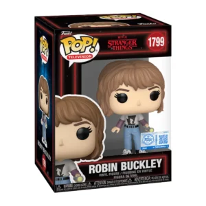 El Funko Robin Buckley 1799 destaca por sus detalles minuciosos, desde el uniforme característico hasta su postura cargada de actitud. Transmiten tanto la esencia del personaje como la vibra única de los años ochenta