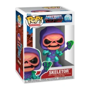 El Funko Skeletor 1776 destaca por la vestimenta colorida que cubre el esqueleto.
