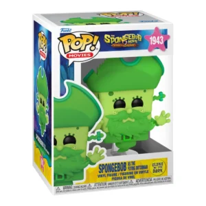 El Funko SpongeBob as the Flying Dutchman destaca por su color verde translúcido, los ojos luminosos y su expresión traviesa