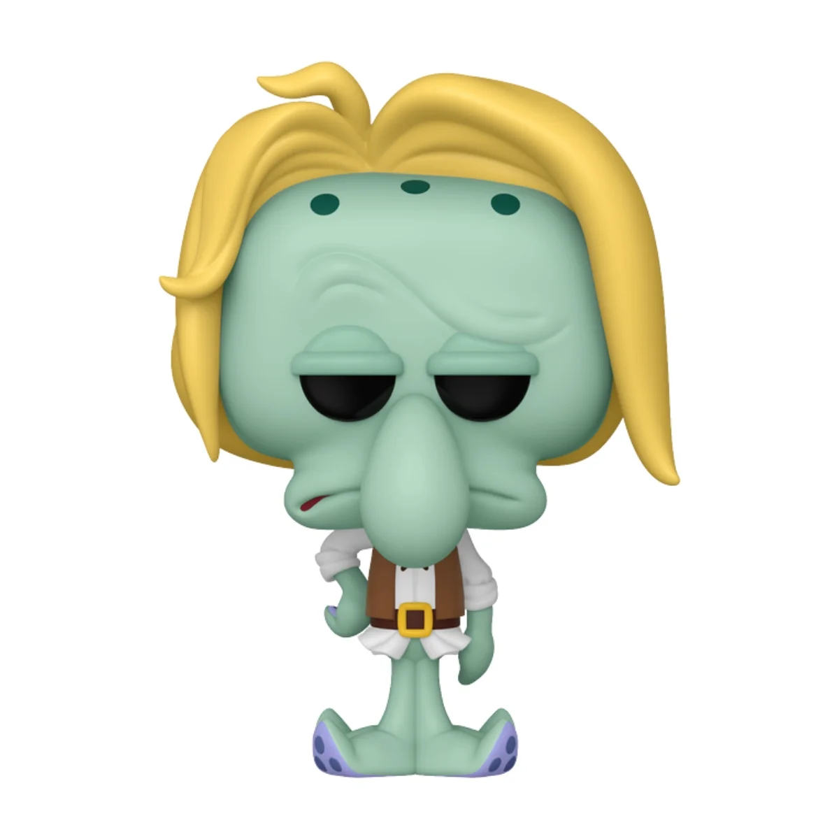 En la imagen podemos ver el Funko Squidward Tentacles 1941 de SpongeBob, en esta pieza destaca la vestimenta pirata que lleva el calamar y su pelo rubio.