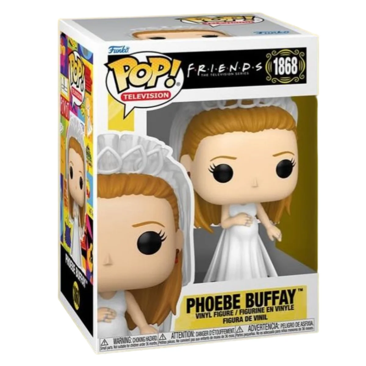Funko Pop Phoebe Buffay 1868 Friends en su caja con vista frontal de la tienda de figuras coleccionables online spain dreamspop