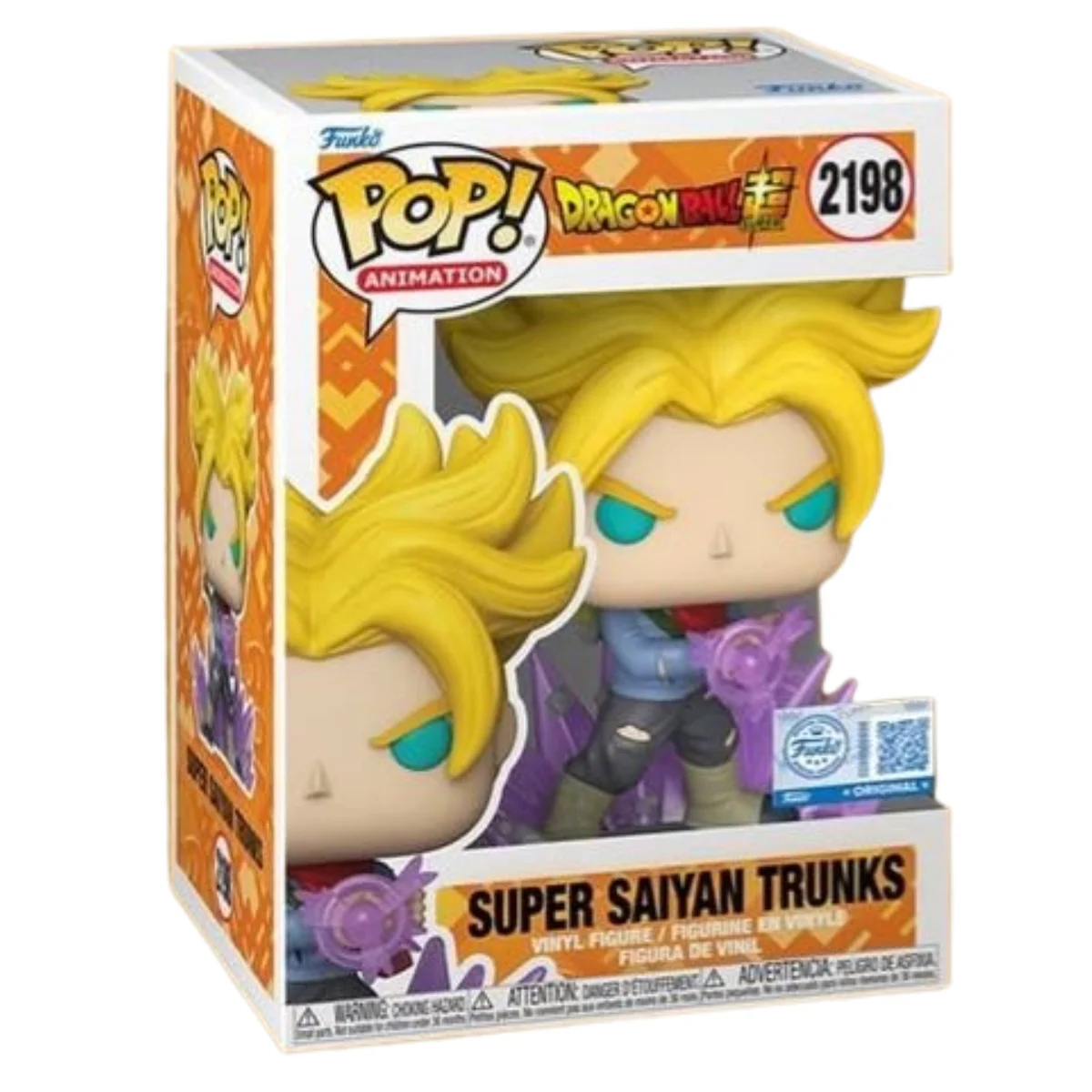 El Funko Super Saiyan Trunks 2198 Dragon Ball vista frontal Tienda de Funkos Online Spain.