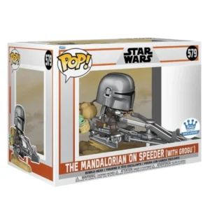 El Funko The Mandalorian on Speeder with Grogu 579 Star Wars vista lateral Tienda de Funkos Online Spain.