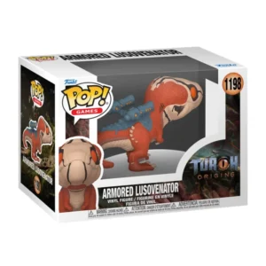 Funko Armored Lusovenator 1198 Turok Origins en su caja con vista lateral de la tienda de funkos online spain dreamspop