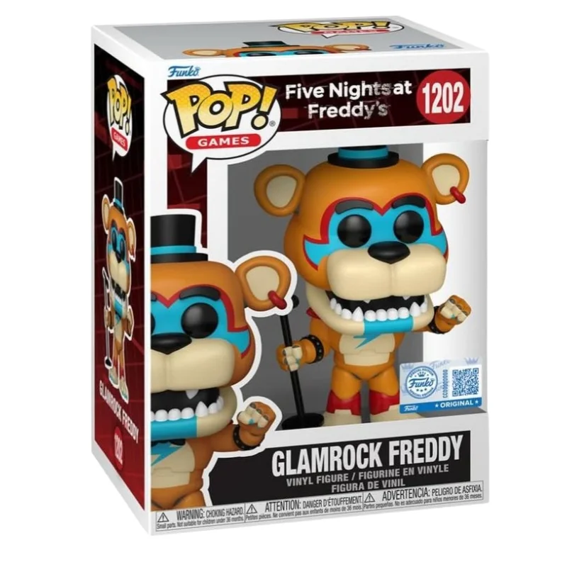 Funko Glamrock Freddy 1202 SE Five Night at Freddy’s en su caja con vista lateral de la tienda de funkos online spain dreamspop