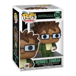 Funko Pop Hermes Conrad 2208 Futurama en su caja con vista lateral de la tienda de figuras coleccionables online spain dreampsop especializada en funko pop y youtooz