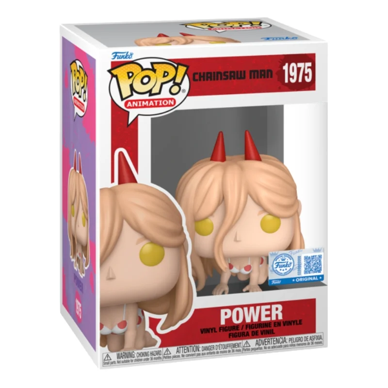 Funko Pop Power 1975 SE Chainsaw Man en su caja con vista lateral de la tienda de figuras coleccionables online spain dreamspop