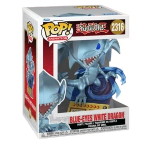 Funko Blue-Eyes White Dragon 2316 Premium Yu-Gi-Oh! en su caja con vista lateral de la tienda de funkos online spain dreamspop