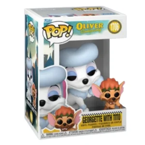 Funko Georgette With Tito 1706 Oliver & Company en su caja con vista lateral de la tienda de funkos online spain dreamspop