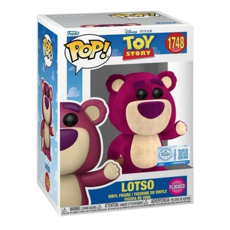Funko Lotso 1748 SE Flocked Toy Story en su caja con vista lateral de la tienda de funkos online spain dreamspop