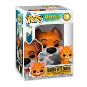 Funko Pop Dodger With Oliver 1705 Oliver & Company en su caja con vista lateral de la tienda de figuras coleccionables online spain dreampsop especializada en funko pop y youtooz