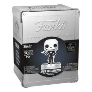 Funko Pop Jack Skellington 25th Anniversary en su caja con vista lateral de la tienda de figuras coleccionables online spain dreamspop
