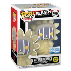Funko Pop Mayuri Kurotsuchi 2398 SE GITD Bleach en su caja con vista lateral de la tienda de figuras coleccionables online spain dreamspop