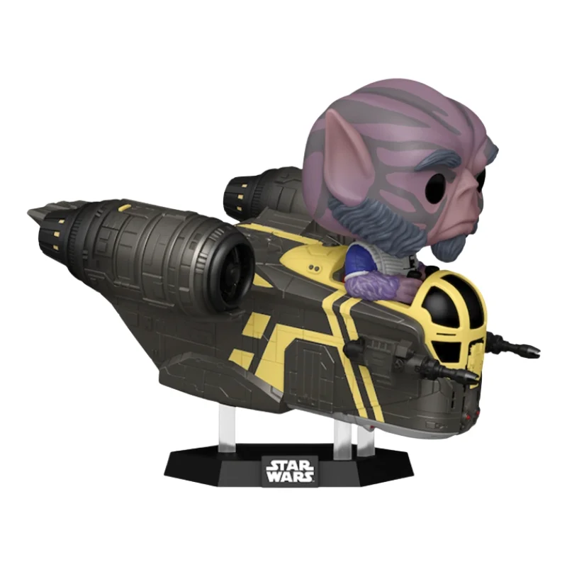 Funko Pop Rides Zeb Orrelios in the Razor Crest 838 Star Wars fuera de su caja con vista frontal de la tienda de funkos online spain dreamspop