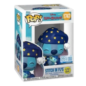 Funko Stitch In PJ'S 1747 SE GITD Disney en su caja con vista lateral de la tienda de funkos online spain dreamspop
