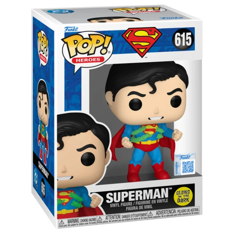 Funko Superman 615 SE GITD Importación en su caja con vista lateral de la tienda de funkos online spain dreamspop