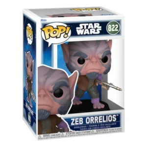 Funko Zeb Orrelios 822 Star Wars en su caja con vista lateral de la tienda de funkos online spain dreamspop