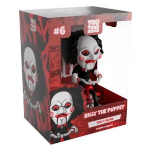 Youtooz Billy The Puppet 6 SAW en su caja con vista lateral de la tienda de figuras coleccionables online spain dreamspop
