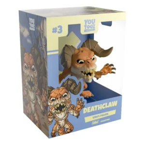 Youtooz Deathclaw 3 Fallout en su caja con vista lateral de la tienda de figuras coleccionables online spain dreamspop