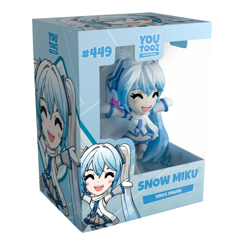 Youtooz Snow Miku 449 Vocaloid en su caja con vista lateral de la tienda de figuras coleccionables online spain dreamspop
