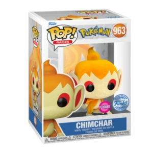 Funko Pop Chimchar 963 SE Flocked Pokémon en su caja con vista lateral de la tienda de figuras coleccionables online spain dreampsop especializada en funko pop y youtooz