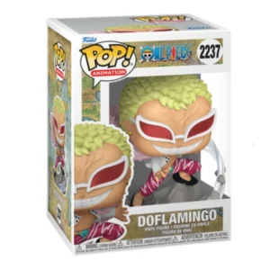 Funko Pop Doflamingo 2237 One Piece en su caja con vista lateral de la tienda de figuras coleccionables online spain dreamspop