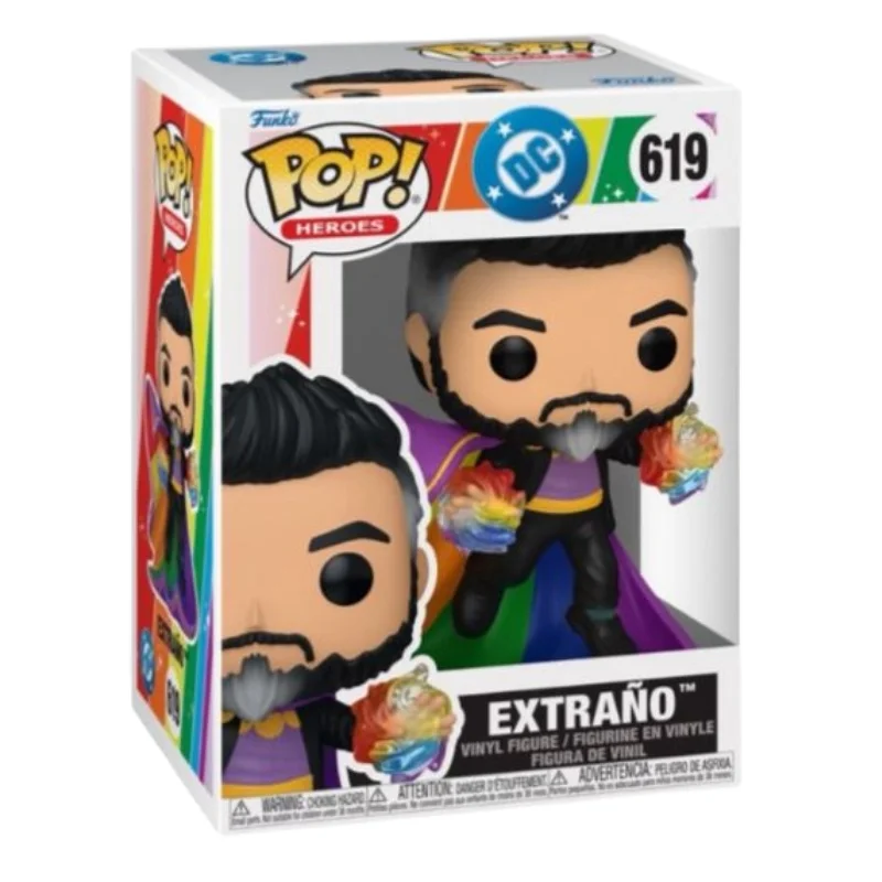 Funko Pop Extraño 619 DC Comics en su caja con vista lateral de la tienda de figuras coleccionables online spain dreampsop especializada en funko pop y youtooz