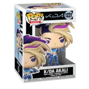 Funko Pop K/DA Akali 1221 KDA en su caja con vista lateral de la tienda de figuras coleccionables online spain dreamspop
