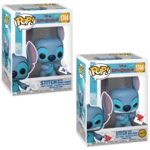 Funko Pop Stitch With Mood Chart 1744 Bundle Lilo & Stitch en sus cajas con vista lateral de la tienda de figuras coleccionables online spain dreamspop