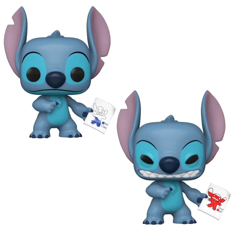 Funko Pop Stitch With Mood Chart 1744 Bundle Lilo & Stitch fuera de sus cajas con vista frontal de la tienda de figuras coleccionables online spain dreamspop