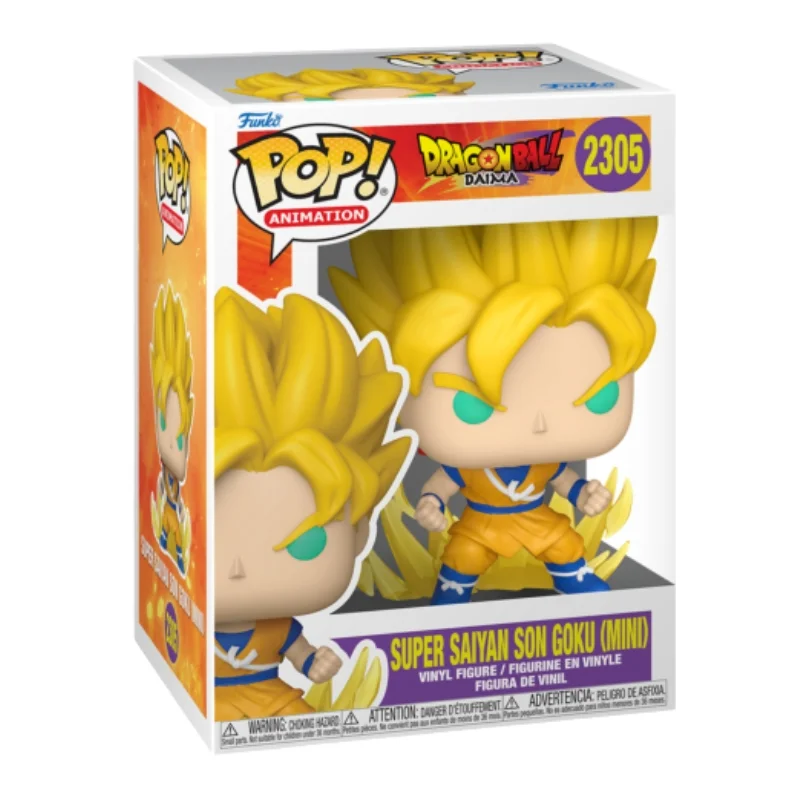 Funko Pop Super Saiyan Son Goku Mini 2305 Dragon Ball Daima en su caja con vista lateral de la tienda de figuras coleccionables online spain dreamspop