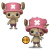 Figuras Funko Pop Tony Tony Chopper 2340 Bundle One Piece (normal + chase) fuera de las cajas, vista frontal