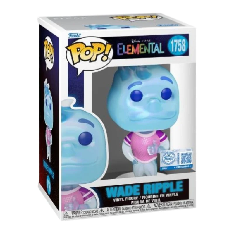 Funko Pop Wade Ripple 1758 SE Disney Elemental en su caja con vista lateral de la tienda de figuras coleccionables online spain dreampsop especializada en funko pop y youtooz