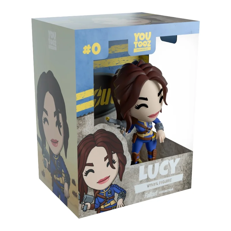 Youtooz Lucy 0 Fallout en su caja con vista lateral de la tienda de figuras coleccionables online spain dreamspop
