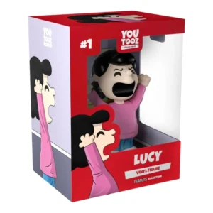 Youtooz Lucy 1 Peanuts en su caja con vista lateral de la tienda de figuras coleccionables online spain dreamspop