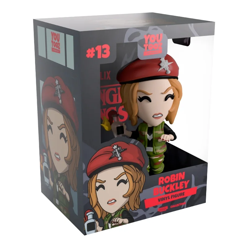 Youtooz Robin Buckley 13 Stranger Things en su caja con vista lateral de la tienda de figuras coleccionables online spain dreamspop