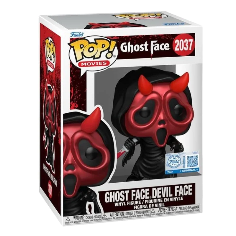 Funko Pop Ghost Face Devil Face 2037 SE en su caja con vista lateral de la tienda de figuras coleccionables online spain dreampsop especializada en funko pop y youtooz