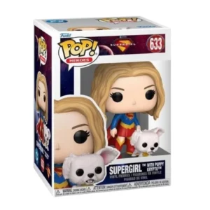 Funko Pop Supergirl with Puppy Krypto 633 en su caja con vista lateral de la tienda de figuras coleccionables online spain dreampsop especializada en funko pop y youtooz
