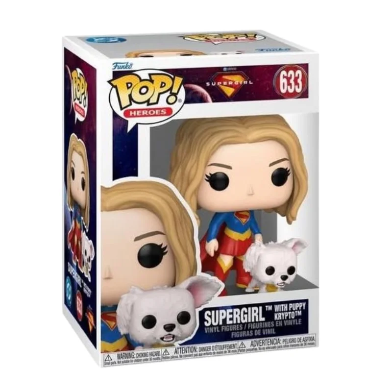 Funko Pop Supergirl with Puppy Krypto 633 en su caja con vista lateral de la tienda de figuras coleccionables online spain dreampsop especializada en funko pop y youtooz
