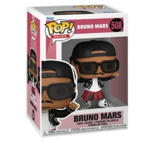 Funko Pop Bruno Mars 508 Rocks en su caja con vista lateral de la tienda de figuras coleccionables online spain dreampsop especializada en funko pop y youtooz