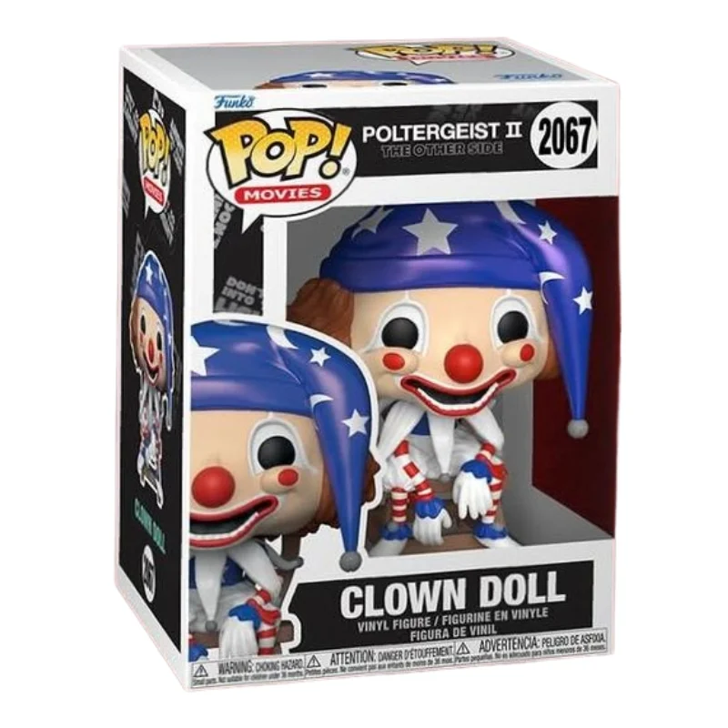 Funko Pop Clown Doll 2067 Poltergeist II en su caja con vista lateral de la tienda de figuras coleccionables online spain dreampsop especializada en funko pop y youtooz