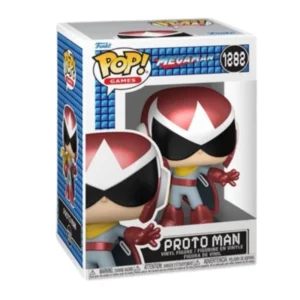 Funko Pop Proto Man 1282 Megaman en su caja con vista lateral de la tienda de figuras coleccionables online spain dreampsop especializada en funko pop y youtooz