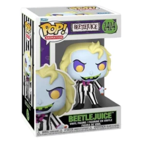 Funko Pop Beetlejuice 2424 en su caja con vista lateral de la tienda de figuras coleccionables online spain dreamspop especializada en funko pop y youtooz