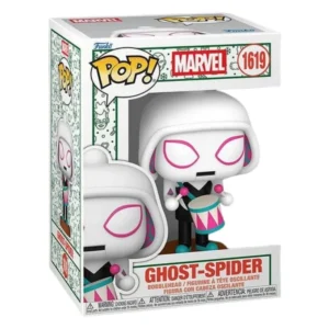 Funko Pop Ghost-Spider 1619 Marvel en su caja con vista lateral de la tienda de figuras coleccionables online spain dreamspop especializada en funko pop y youtooz
