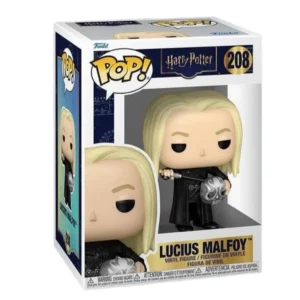 Funko Pop Lucius Malfoy 208 Harry Potter en su caja con vista lateral de la tienda de figuras coleccionables online spain dreampsop especializada en funko pop y youtooz