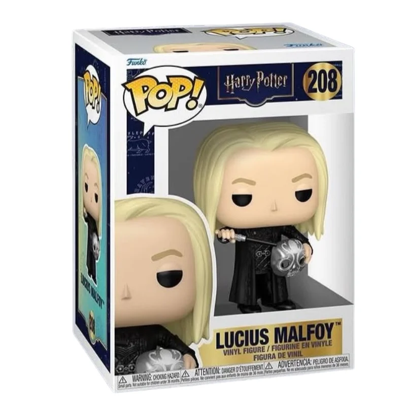 Funko Pop Lucius Malfoy 208 Harry Potter en su caja con vista lateral de la tienda de figuras coleccionables online spain dreampsop especializada en funko pop y youtooz